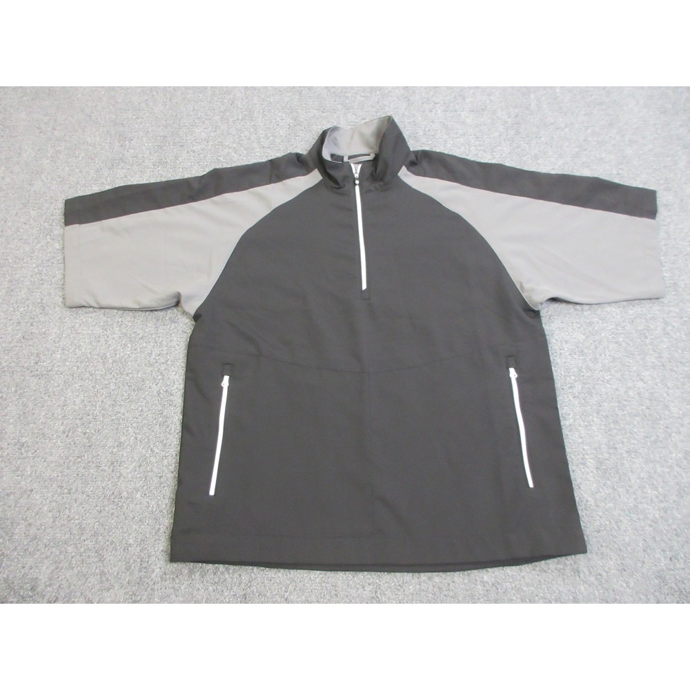 FootJoy Pullover Jacket Mens‎ Small Gray Colorblock Half Zip Golf Windbreaker